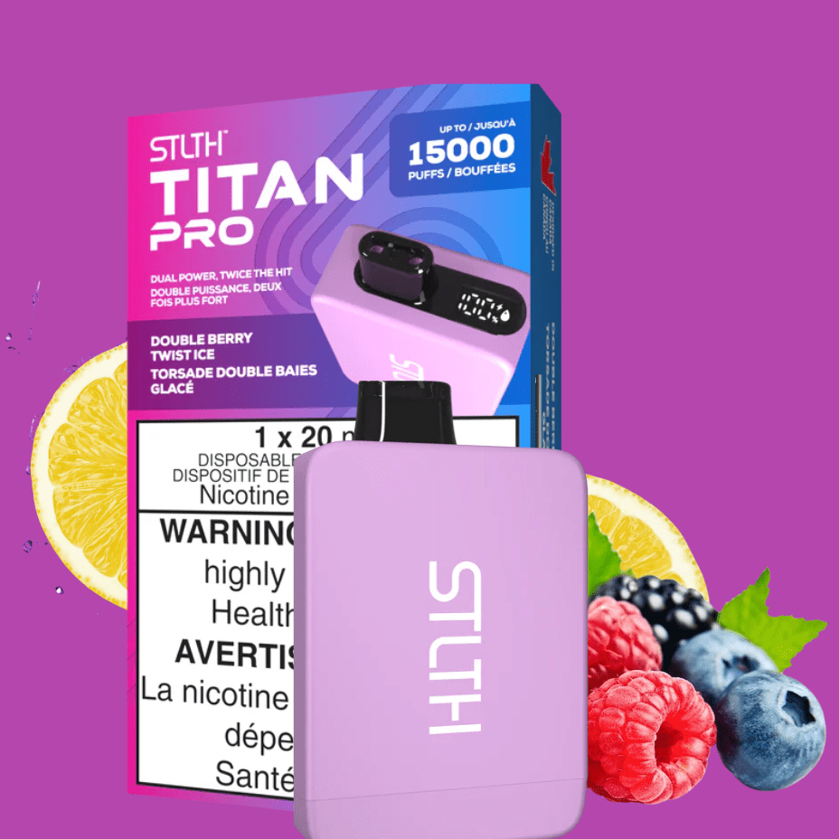 STLTH Titan Pro Disposable Vape-Double Berry Twist Ice 20mL / 20mg Steinbach Vape SuperStore and Bong Shop Manitoba Canada