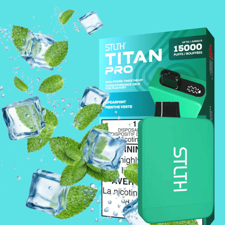 STLTH Titan Pro Disposable Vape-Spearmint 20mL / 20mg Steinbach Vape SuperStore and Bong Shop Manitoba Canada