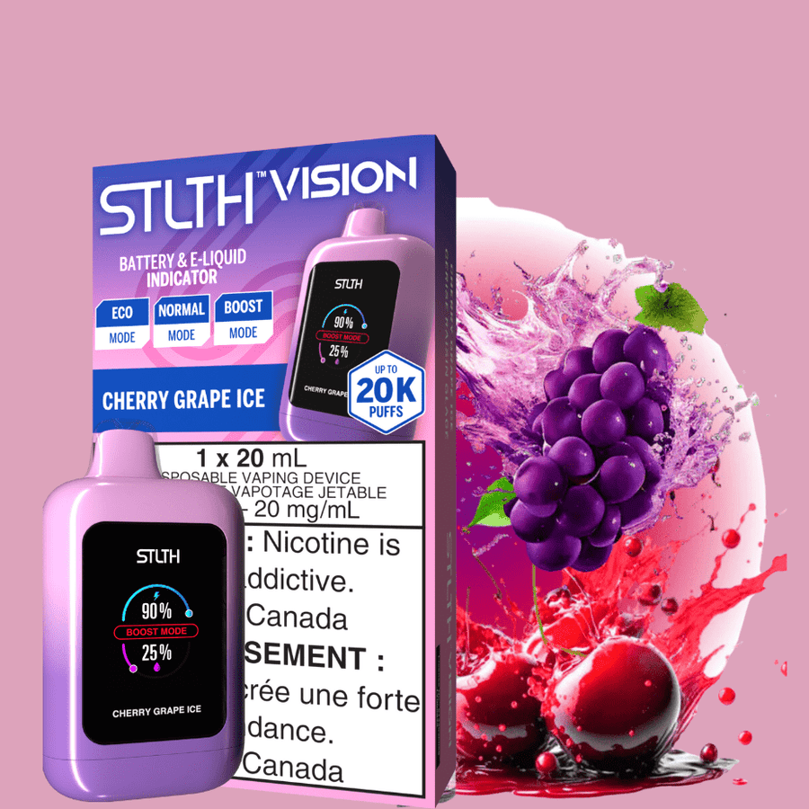 STLTH Vision 20K Disposable Vape - Cherry Grape Ice 20000 Puffs Steinbach Vape SuperStore and Bong Shop Manitoba Canada