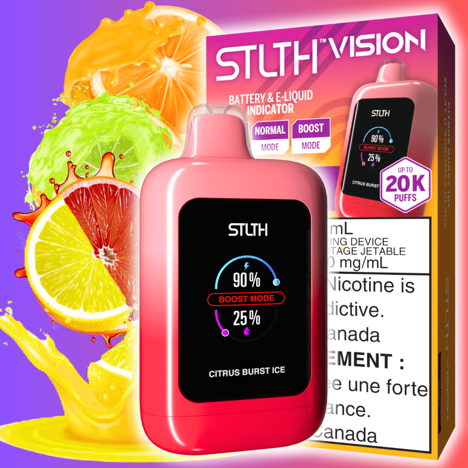 STLTH Vision 20K Disposable Vape - Citrus Burst Ice 20000 Puffs / 20mg Steinbach Vape SuperStore and Bong Shop Manitoba Canada