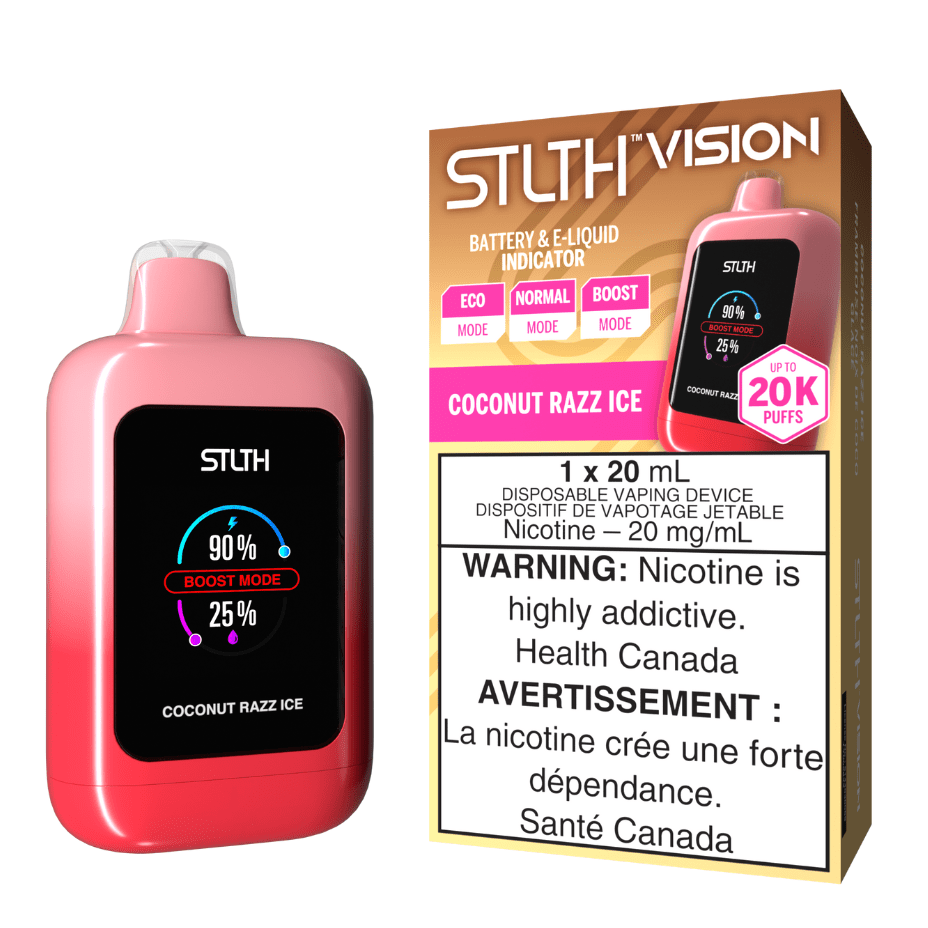 STLTH Vision 20K Disposable Vape - Coconut Razz Ice 20000 Puffs Steinbach Vape SuperStore and Bong Shop Manitoba Canada