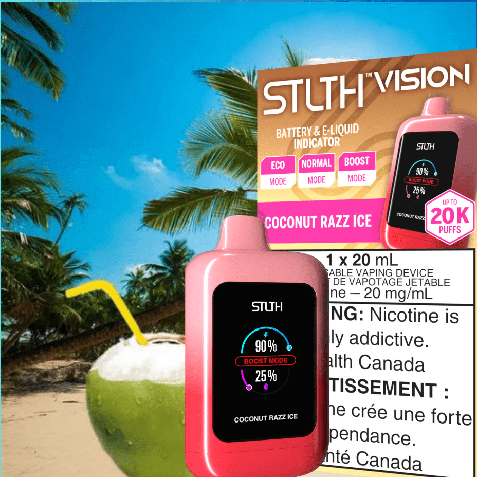 STLTH Vision 20K Disposable Vape - Coconut Razz Ice 20000 Puffs Steinbach Vape SuperStore and Bong Shop Manitoba Canada