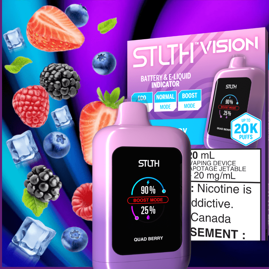 STLTH Vision 20K Disposable Vape - Quad Berry Ice 20000 Puffs Steinbach Vape SuperStore and Bong Shop Manitoba Canada