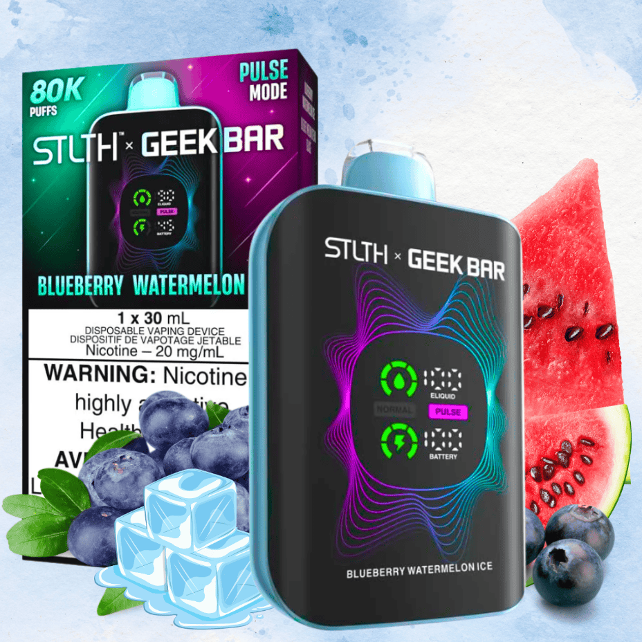STLTH x Geek Bar 80K Disposable Vape - Blueberry Watermelon Ice 20mg/mL / 80K Steinbach Vape SuperStore and Bong Shop Manitoba Canada