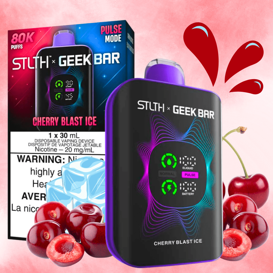 STLTH x Geek Bar 80K Disposable Vape - Cherry Blast Ice in MB Steinbach  Vape SuperStore & Bong Shop