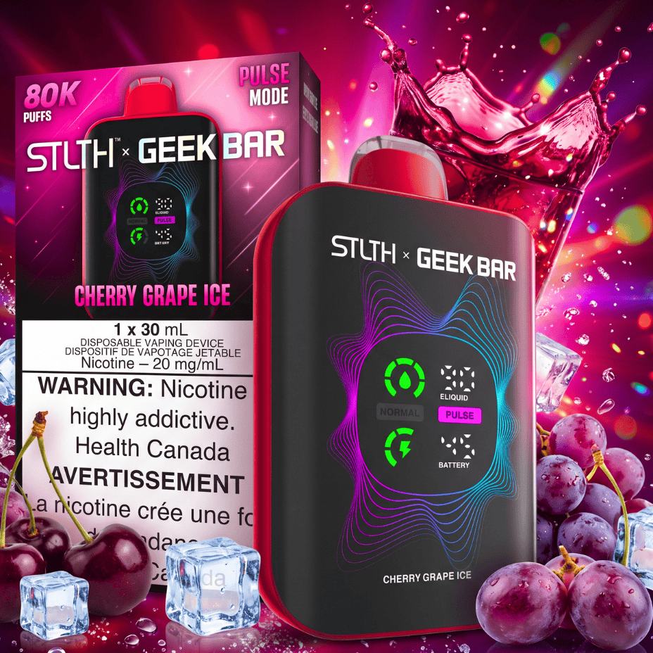 STLTH x Geek Bar 80K Disposable Vape - Cherry Grape Ice 80000 Puffs / 20mg Steinbach Vape SuperStore and Bong Shop Manitoba Canada