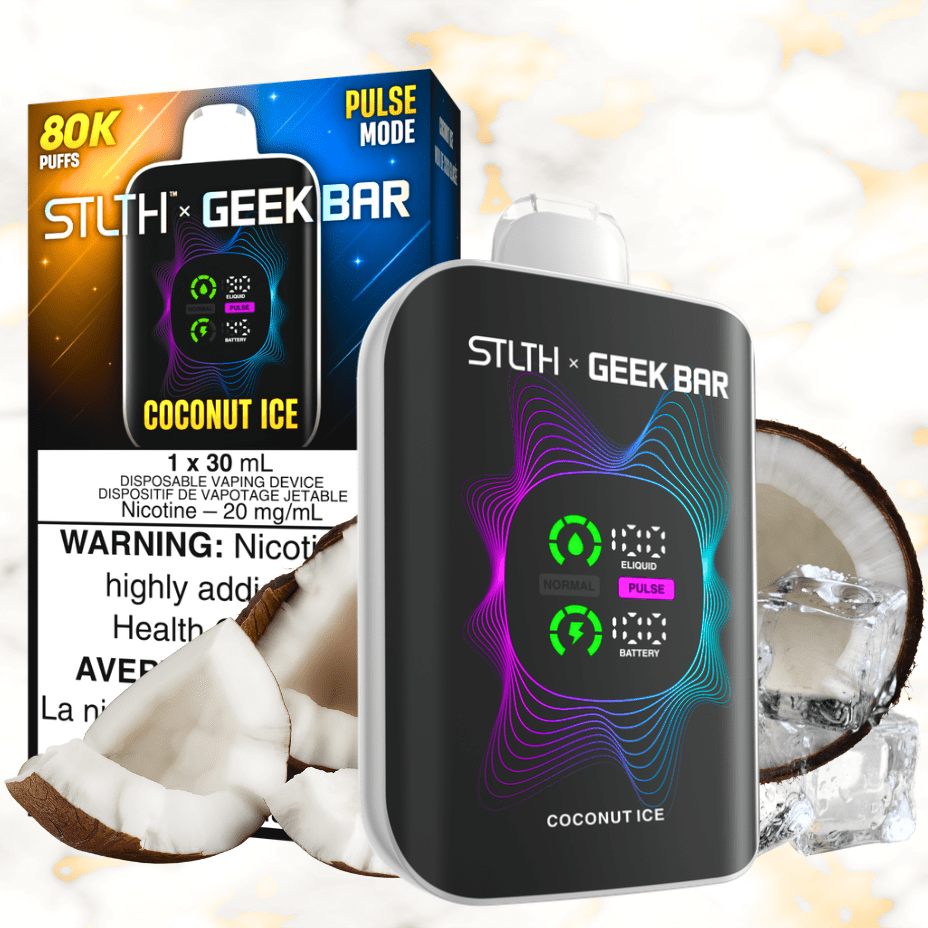 STLTH x Geek Bar 80K Disposable Vape - Coconut Ice Ice in MB Steinbach Vape SuperStore & Bong Shop STLTH x Geek Bar 80K Disposable Vape - Coconut Ice Ice in MB Steinbach Vape SuperStore & Bong Shop