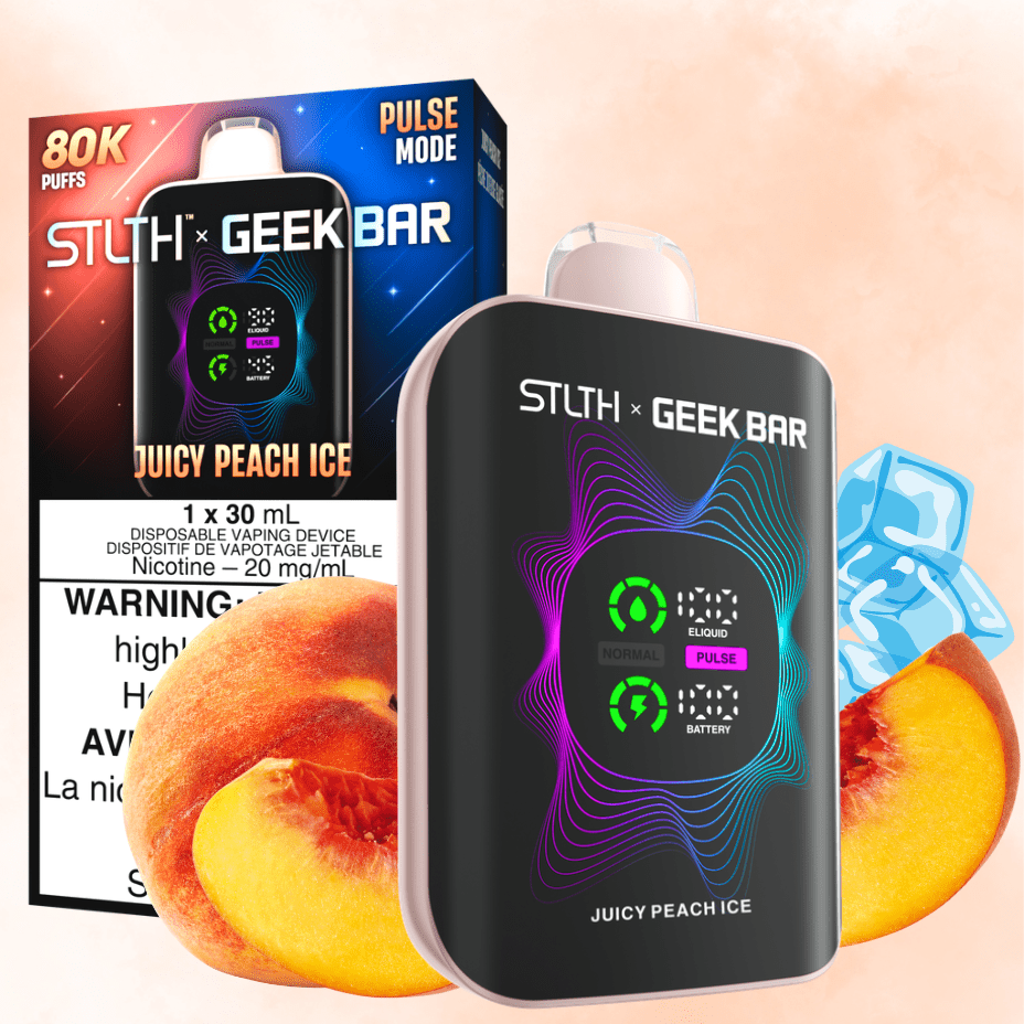 STLTH x Geek Bar 80K Disposable Vape - Juicy Peach Ice in Manitoba Steinbach Vape SuperStore & Bong Shop STLTH x Geek Bar 80K Disposable Vape - Juicy Peach Ice in Manitoba Steinbach Vape SuperStore & Bong Shop