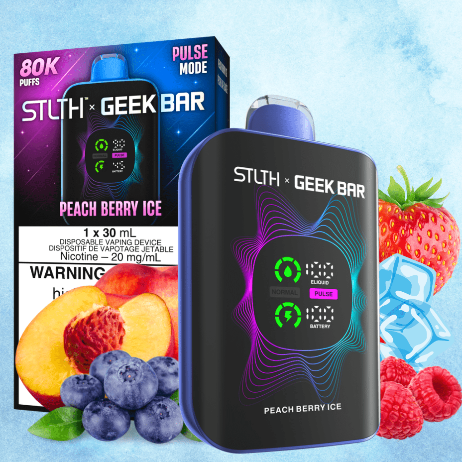 STLTH x Geek Bar 80K Disposable Vape-Peach Berry Ice Steinbach Vape SuperStore and Bong Shop Manitoba Canada