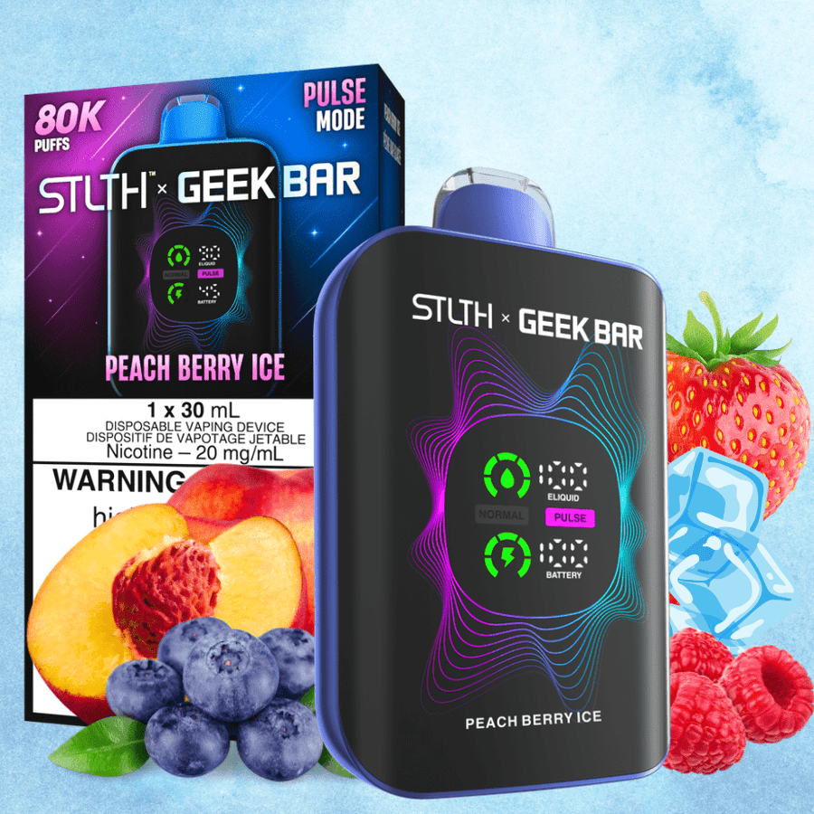 STLTH x Geek Bar 80K Disposable Vape-Peach Berry Ice Steinbach Vape SuperStore and Bong Shop Manitoba Canada