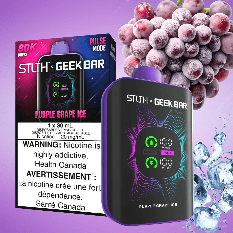 STLTH x Geek Bar 80K Disposable Vape - Purple Grape Ice 20mg/mL / 80K Steinbach Vape SuperStore and Bong Shop Manitoba Canada