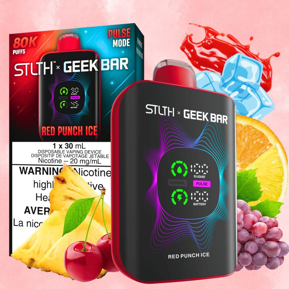 STLTH x Geek Bar 80K Disposable Vape-Red Punch Ice Steinbach Vape SuperStore and Bong Shop Manitoba Canada