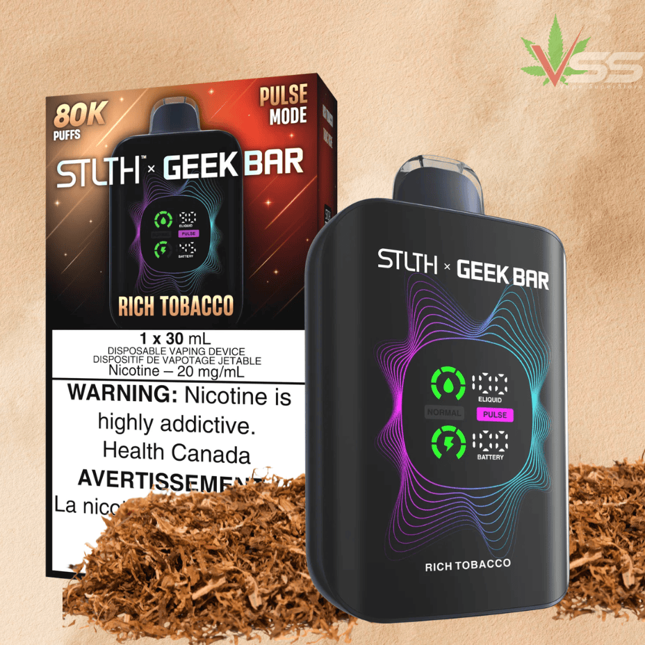 STLTH x Geek Bar 80K Disposable Vape - Rich Tobacco 80K / 20mg Steinbach Vape SuperStore and Bong Shop Manitoba Canada