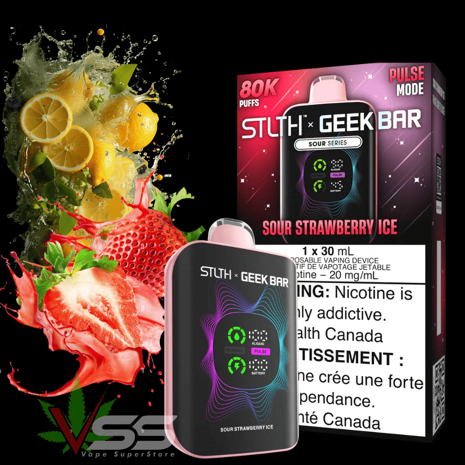STLTH x Geek Bar 80K Disposable Vape - Sour Strawberry Ice Steinbach Vape SuperStore and Bong Shop Manitoba Canada