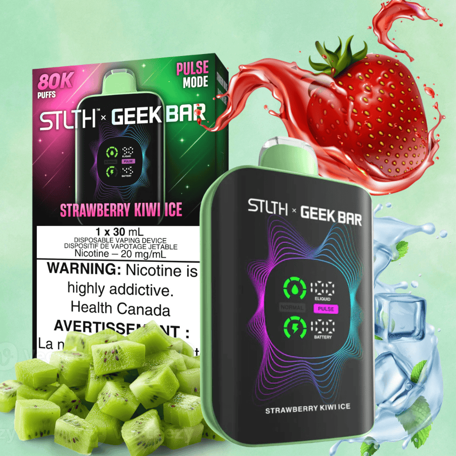 STLTH x Geek Bar 80K Disposable Vape - Strawberry Kiwi Ice 20mg/mL / 80K Steinbach Vape SuperStore and Bong Shop Manitoba Canada