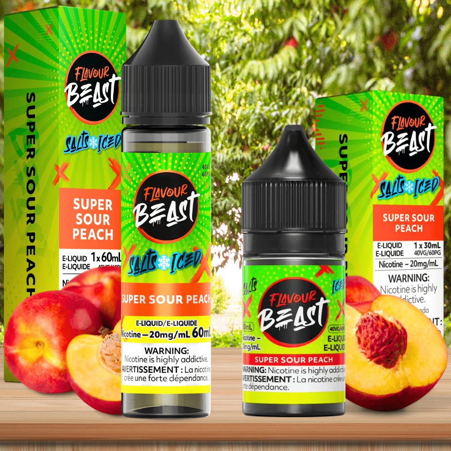 Super Sour Peach by Flavour Beast Salts 30ml / 20mg Steinbach Vape SuperStore and Bong Shop Manitoba Canada