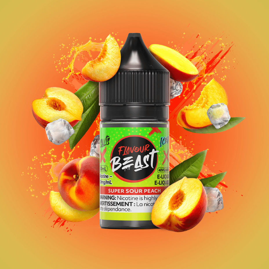 Super Sour Peach by Flavour Beast Salts 30ml / 20mg Steinbach Vape SuperStore and Bong Shop Manitoba Canada