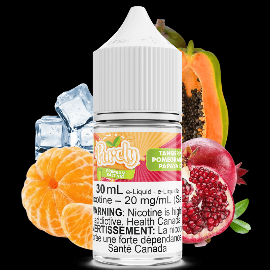 Tangerine Pomegranate Papaya Ice Salt Nic by Purely E-Liquid 30ml / 12mg Steinbach Vape SuperStore and Bong Shop Manitoba Canada