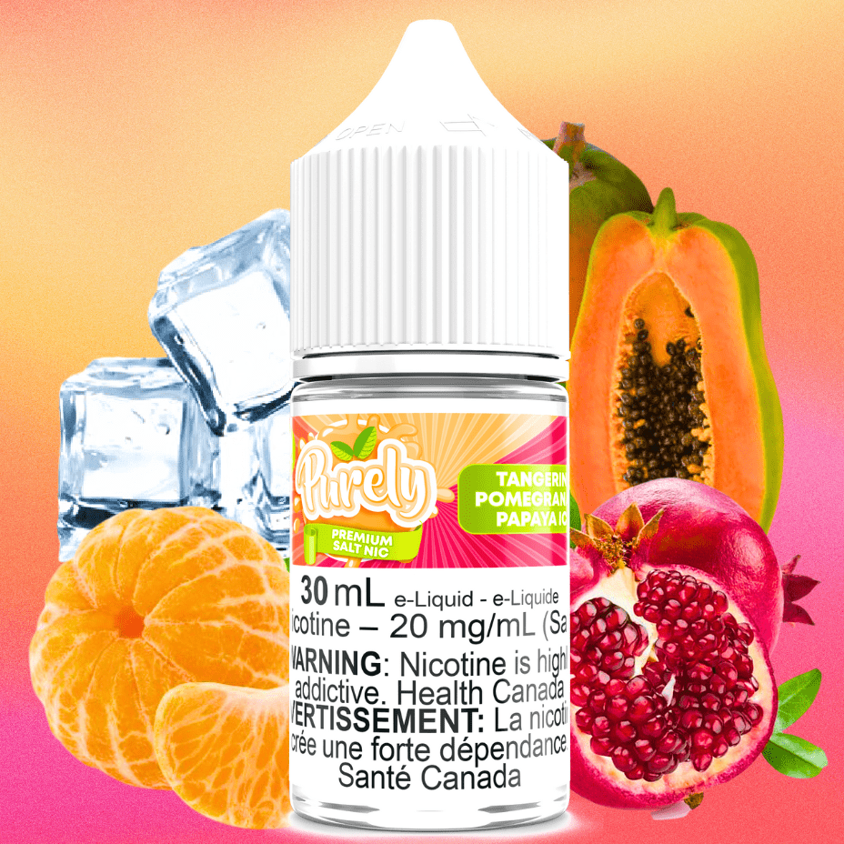 Tangerine Pomegranate Papaya Ice Salt Nic by Purely E-Liquid Steinbach Vape SuperStore and Bong Shop Manitoba Canada