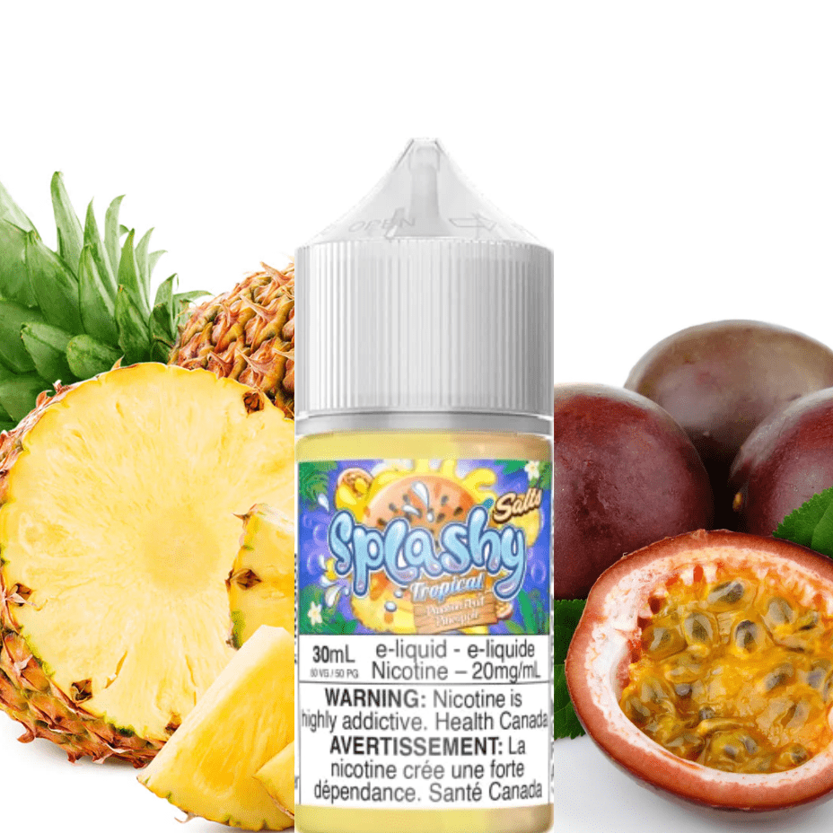 Tropical Passionfruit Pineapple Salt by Splashy E-Liquid 12mg Steinbach Vape SuperStore and Bong Shop Manitoba Canada