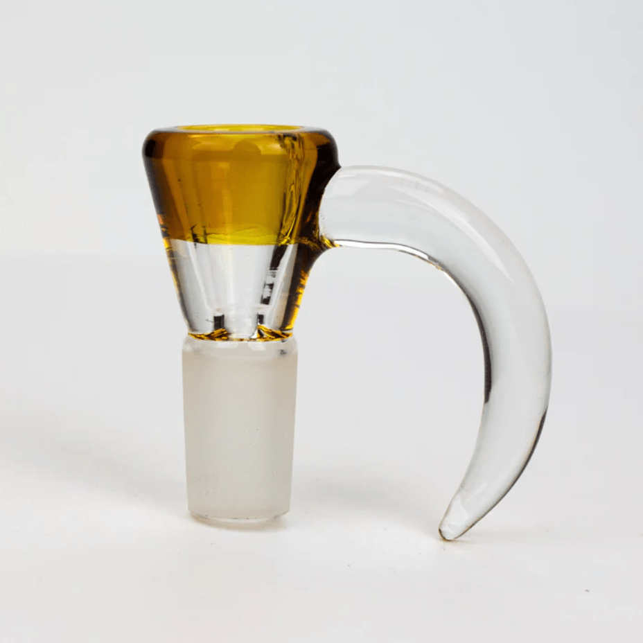 Two-Tone Colored Bowl w/ Horn Handle Gold Steinbach Vape SuperStore and Bong Shop Manitoba Canada