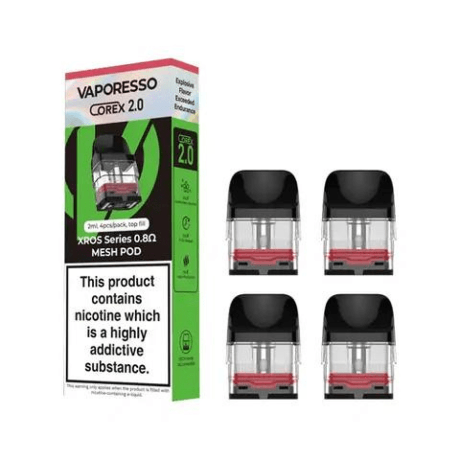 Vaporesso Xros Corex 2.0 Series Replacement Pods-4pkg 0.8 ohm (4 Pack) Steinbach Vape SuperStore and Bong Shop Manitoba Canada