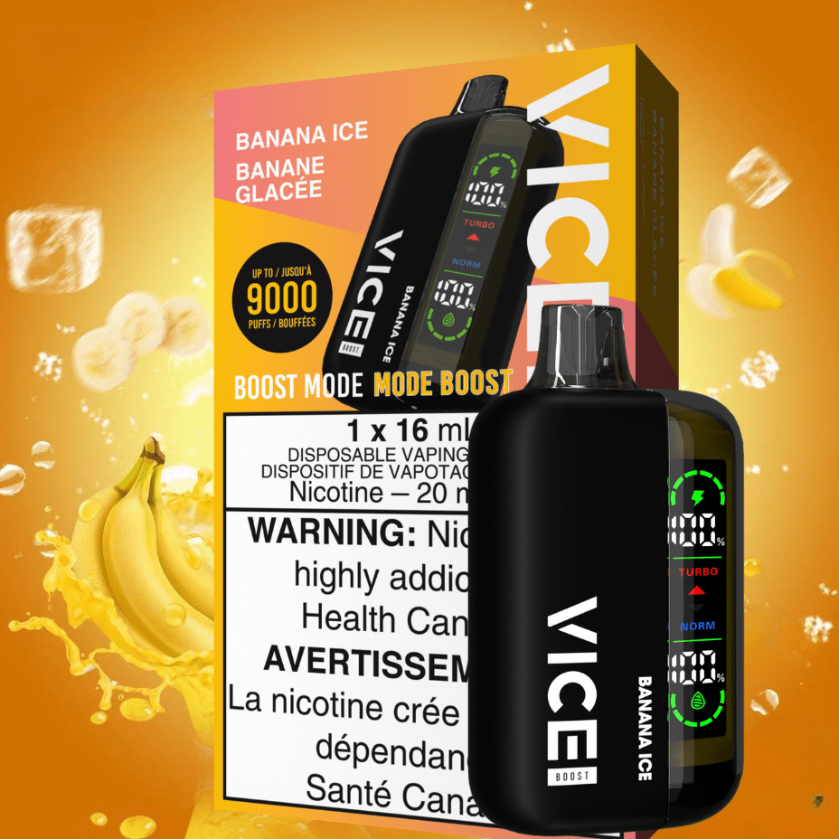 Vice Boost Disposable Vape-Banana Ice 9000 Puffs / 20mg Steinbach Vape SuperStore and Bong Shop Manitoba Canada