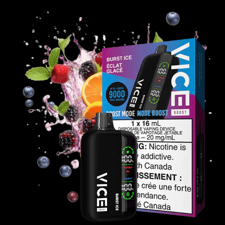 Vice Boost Disposable Vape-Burst Ice 9000 Puffs / 20mg Steinbach Vape SuperStore and Bong Shop Manitoba Canada