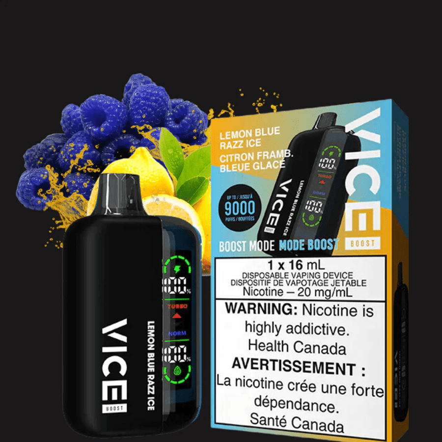 Vice Boost Disposable Vape-Lemon Blue Razz Ice 9000 Puffs / 20mg Steinbach Vape SuperStore and Bong Shop Manitoba Canada