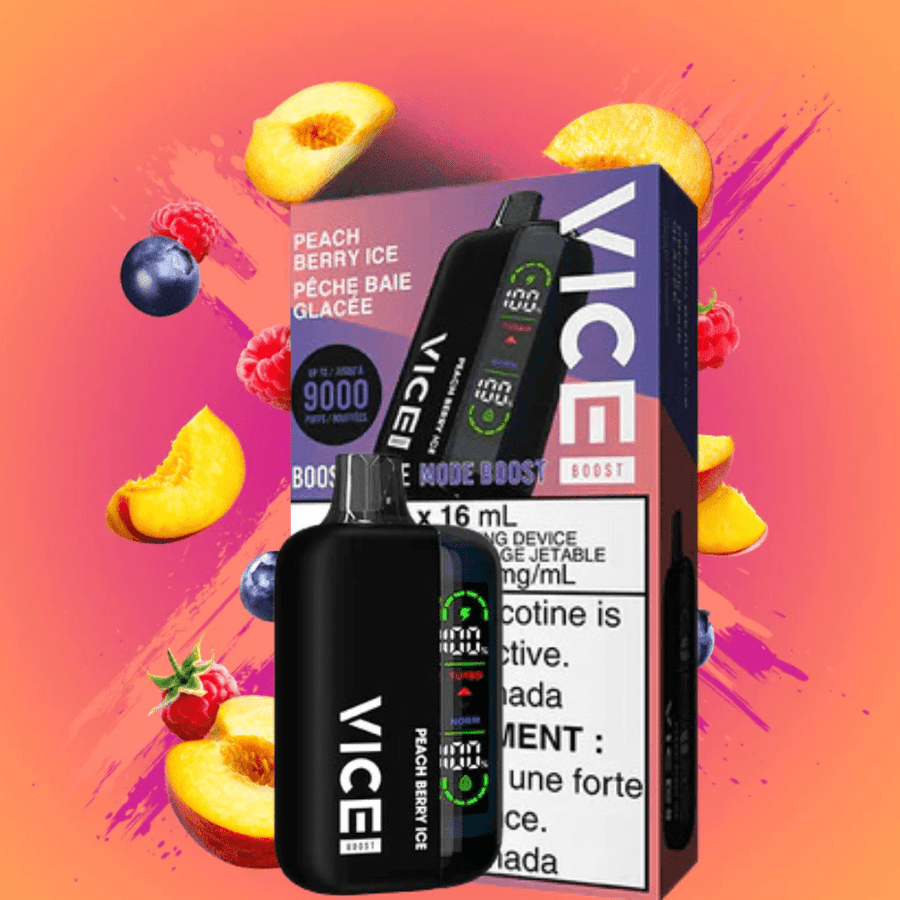 Vice Boost Disposable Vape-Peach Berry 9000 Puffs / 20mg Steinbach Vape SuperStore and Bong Shop Manitoba Canada