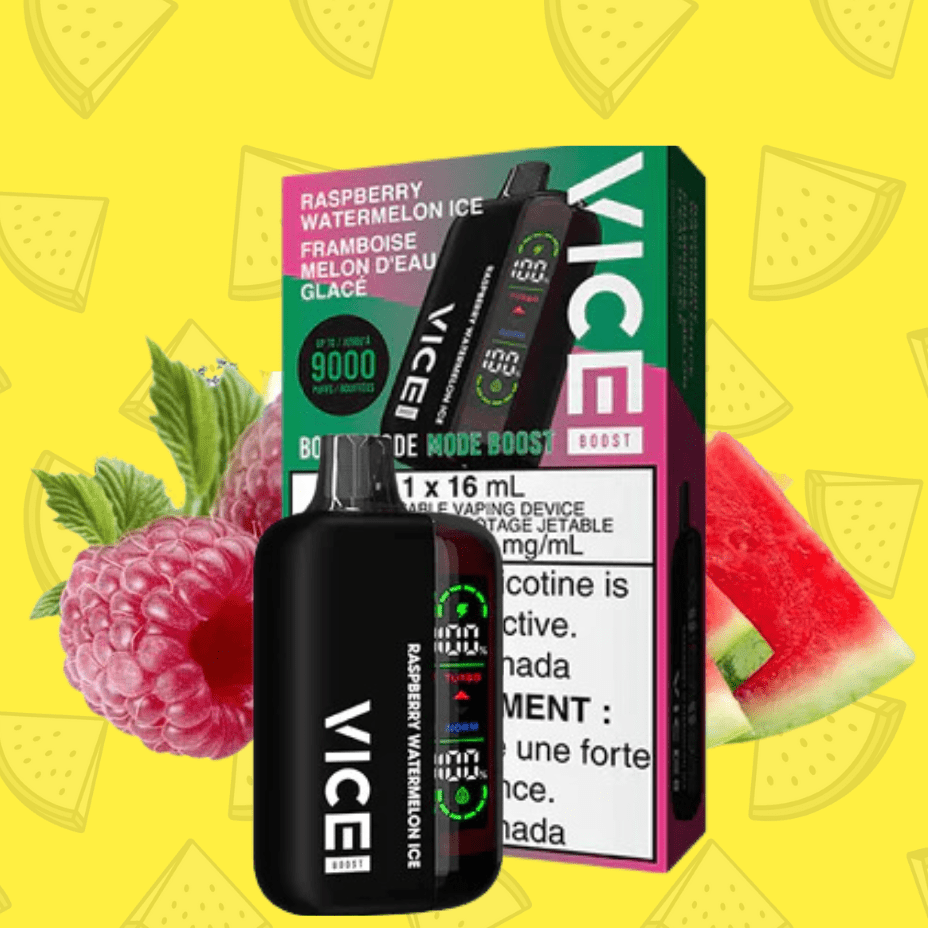 Vice Boost Disposable Vape-Raspberry Watermelon Ice 9000 Puffs / 20mg Steinbach Vape SuperStore and Bong Shop Manitoba Canada