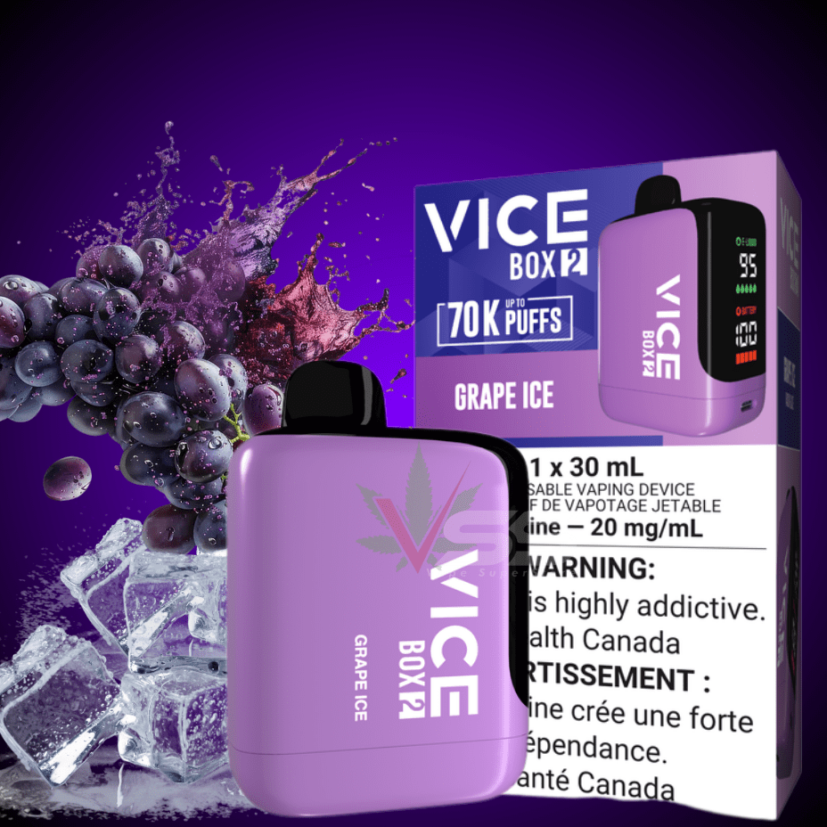 Vice Box 2 70k Disposable Vape - Grape Ice 70K / 20mg/mL Steinbach Vape SuperStore and Bong Shop Manitoba Canada