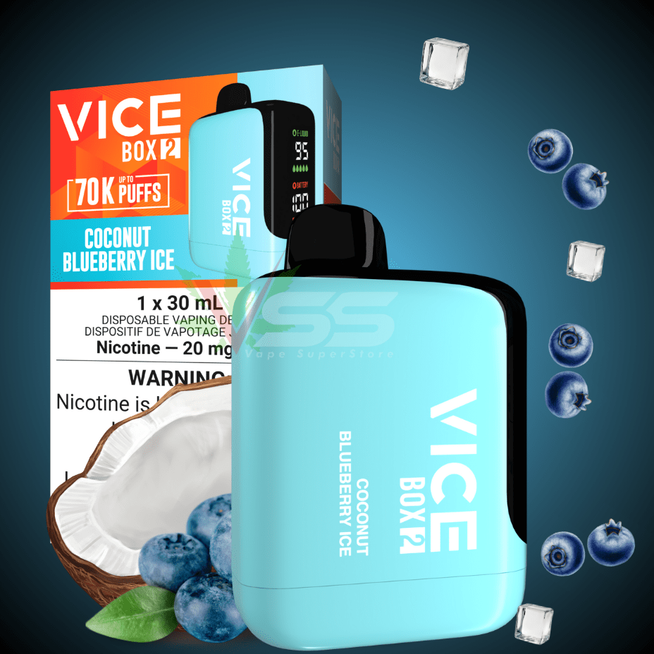 Vice Box 2 70k Disposable Vape - Coconut Blueberry Ice in Manitoba Steinbach Vape SuperStore & Bong Shop Vice Box 2 70k Disposable Vape - Coconut Blueberry Ice in Manitoba Steinbach Vape SuperStore & Bong Shop
