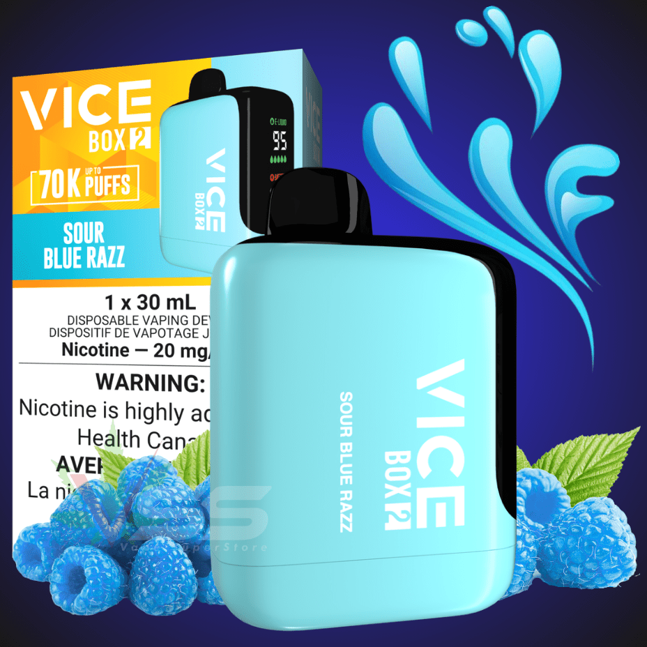 Vice Box 2 Disposable Vape-Sour Blue Razz 20mg / 70000 Steinbach Vape SuperStore and Bong Shop Manitoba Canada