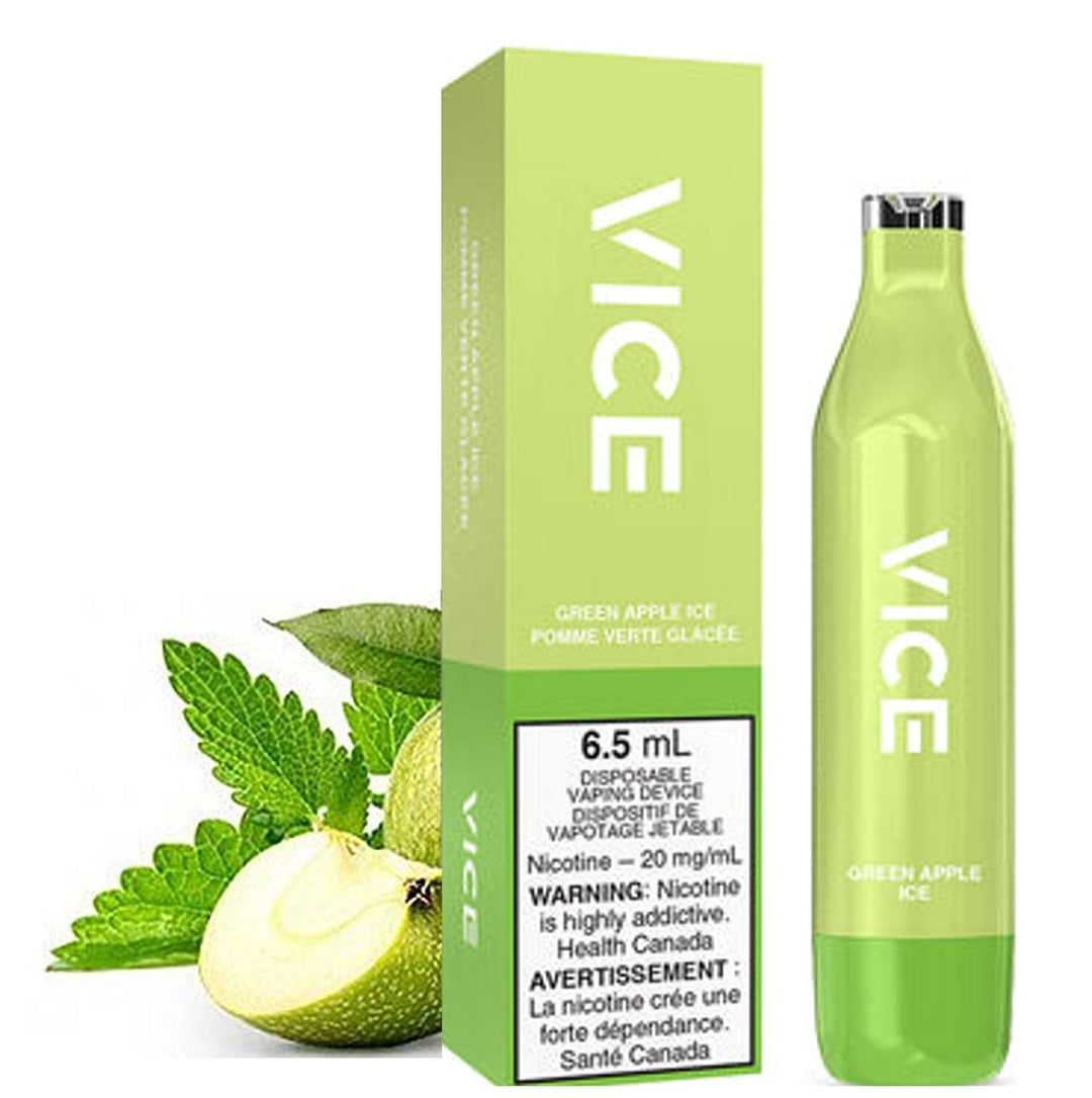 Vice Disposable Vape-Green Apple Ice 2500 Puffs / 20mg Steinbach Vape SuperStore and Bong Shop Manitoba Canada
