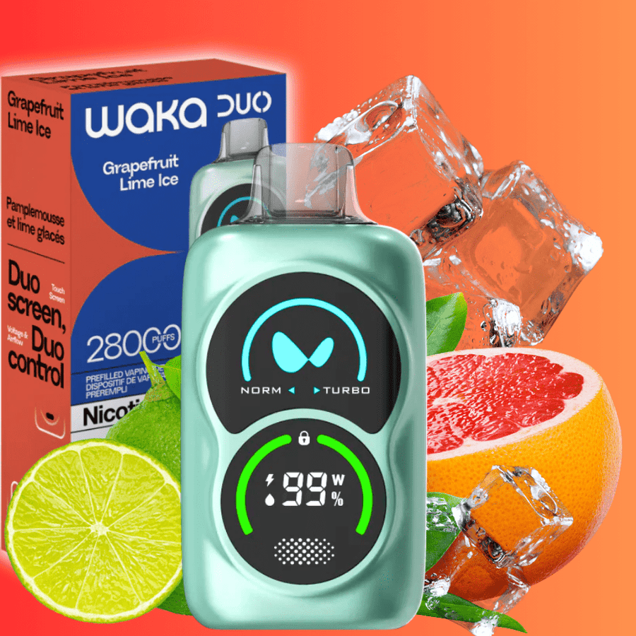 WAKA Duo 28000 Disposable Vape - Grapefruit Lime Ice 25000 Puffs / 20mg Steinbach Vape SuperStore and Bong Shop Manitoba Canada