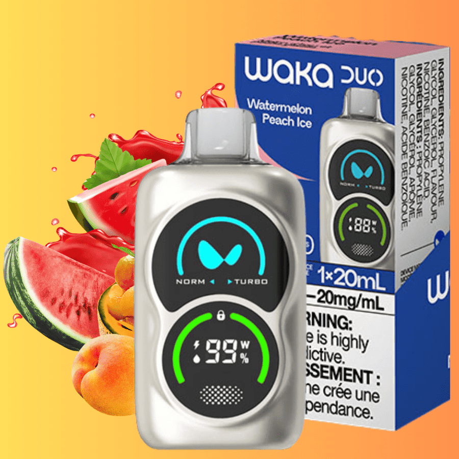 WAKA Duo 28000 Disposable Vape-Watermelon Peach Ice 28000 Puffs / 20mg Steinbach Vape SuperStore and Bong Shop Manitoba Canada