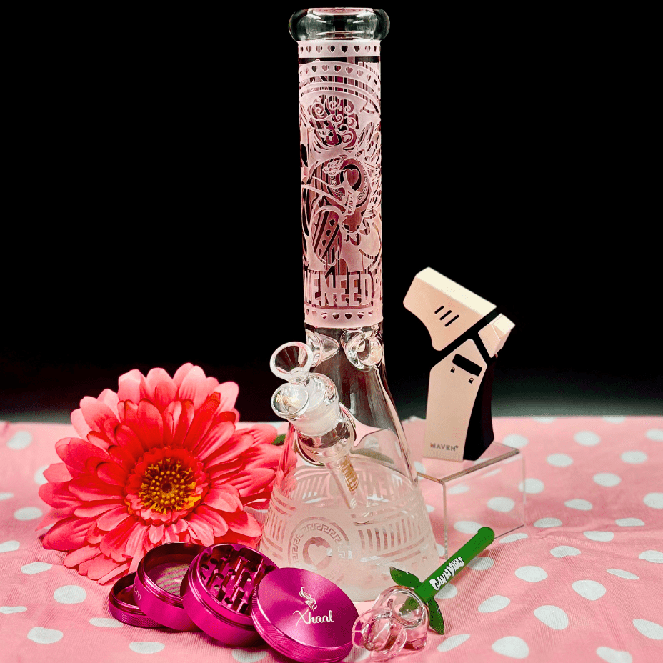 WENEED 7mm Cupid's Heart Beaker 14" Pink Steinbach Vape SuperStore and Bong Shop Manitoba Canada