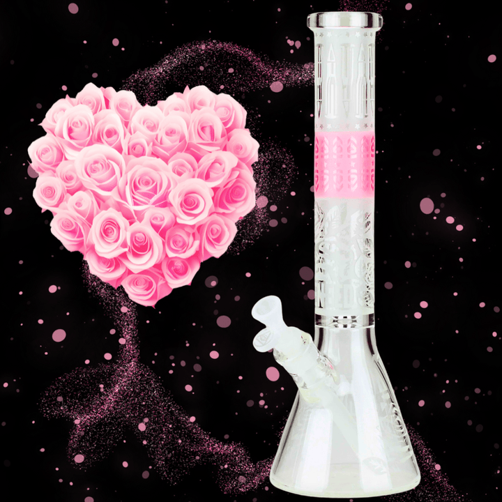 WENEED 7mm Eternal Rose Beaker 15" Pink Steinbach Vape SuperStore and Bong Shop Manitoba Canada