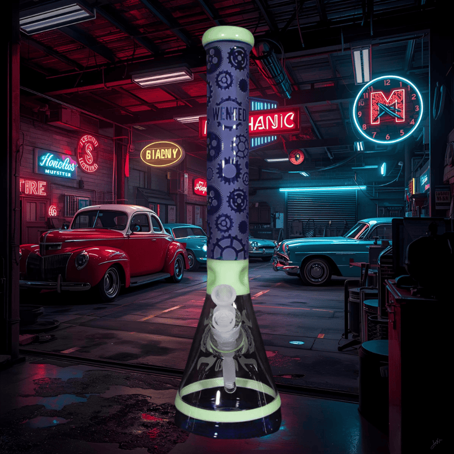 WENEED 7mm High Gear Sandblasted Beaker Bong 18" Steinbach Vape SuperStore and Bong Shop Manitoba Canada