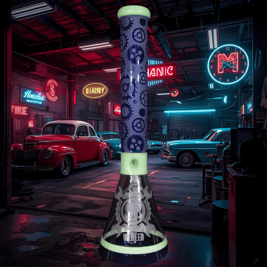 WENEED 7mm High Gear Sandblasted Beaker Bong 18" Steinbach Vape SuperStore and Bong Shop Manitoba Canada