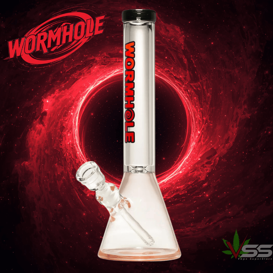 Wormhole 9mm Alpha Beaker Bong w/10mm Base-14" Red Steinbach Vape SuperStore and Bong Shop Manitoba Canada