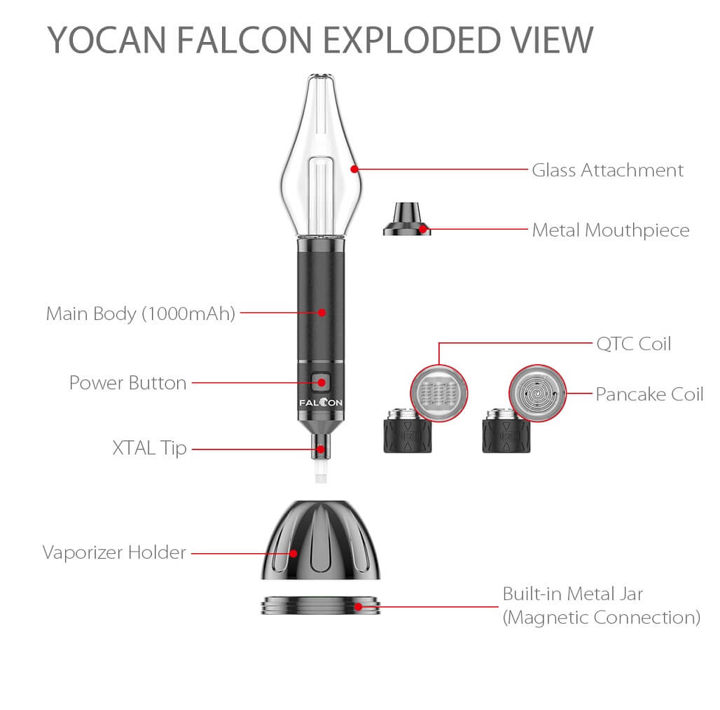 Yocan Yocan Falcon Vaporizer Kit Black Yocan Falcon Vaporizer Kit-Steinbach Vape & Bong