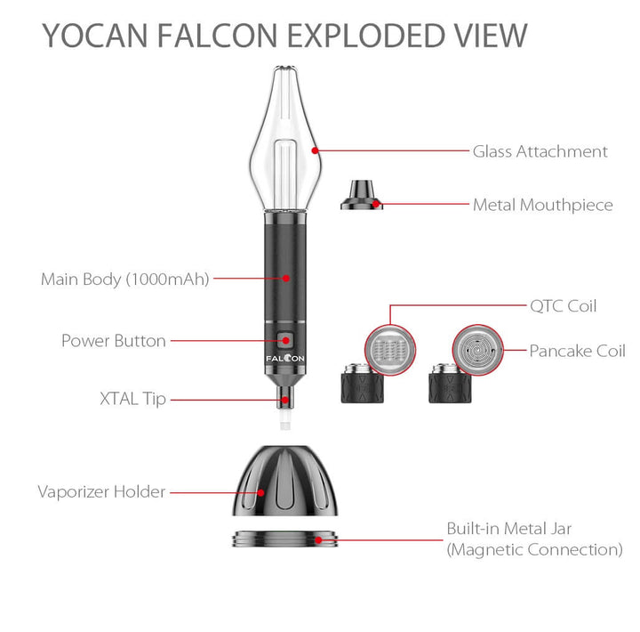 Yocan Yocan Falcon Vaporizer Kit Black Yocan Falcon Vaporizer Kit-Steinbach Vape & Bong