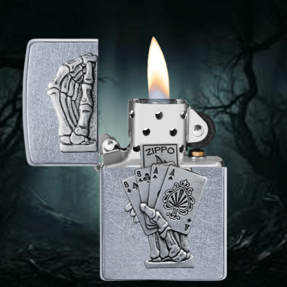 Zippo Lighter Deadmans Hand Design Steinbach Vape SuperStore and Bong Shop Manitoba Canada