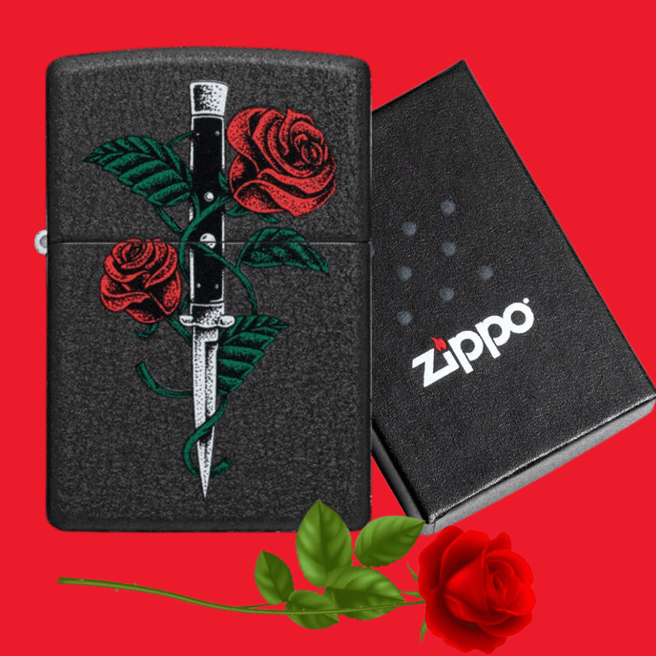 Zippo Lighter Rose Dagger Tattoo Design Steinbach Vape SuperStore and Bong Shop Manitoba Canada