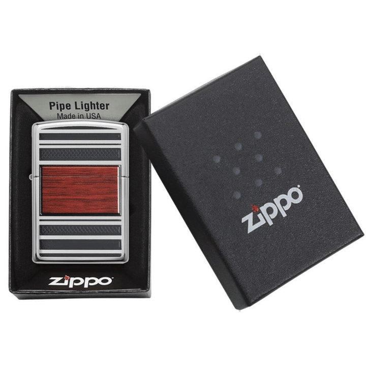 Zippo Lighter Steel & Wood Design Steinbach Vape SuperStore and Bong Shop Manitoba Canada