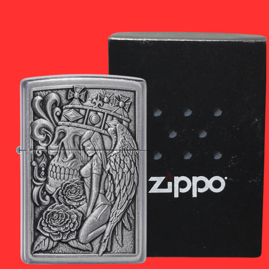 Zippo Skull & Angel Authentic Lighter Steinbach Vape SuperStore and Bong Shop Manitoba Canada